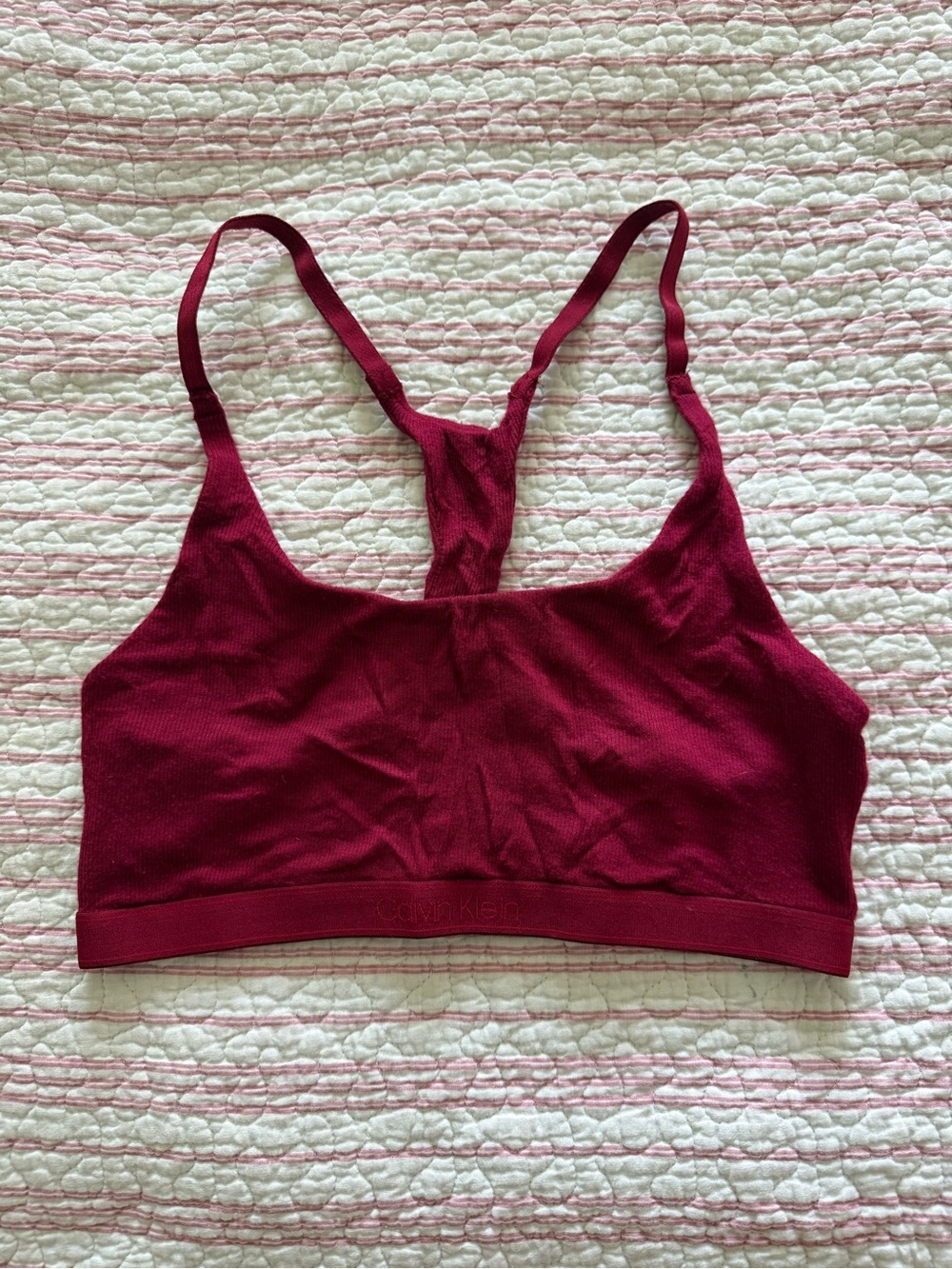 Calvin Klein Burgundy Racerback Seamless Bralette